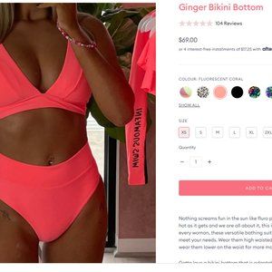 NEON CORAL BATHING SUIT BOTTOM XL
